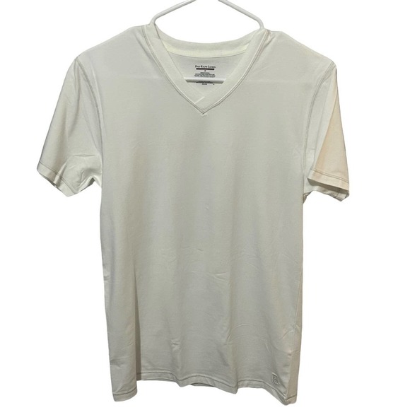 Polo Ralph Lauren Stretch Jersey V Neck Tee in White - Picture 1 of 5